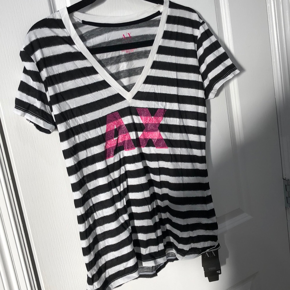 Armani exchange Vintage Y2K stripes tee nwt